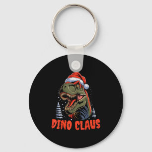 Dinosaur T-rex Christmas Tree Dino Claus Pajamas X Key Ring