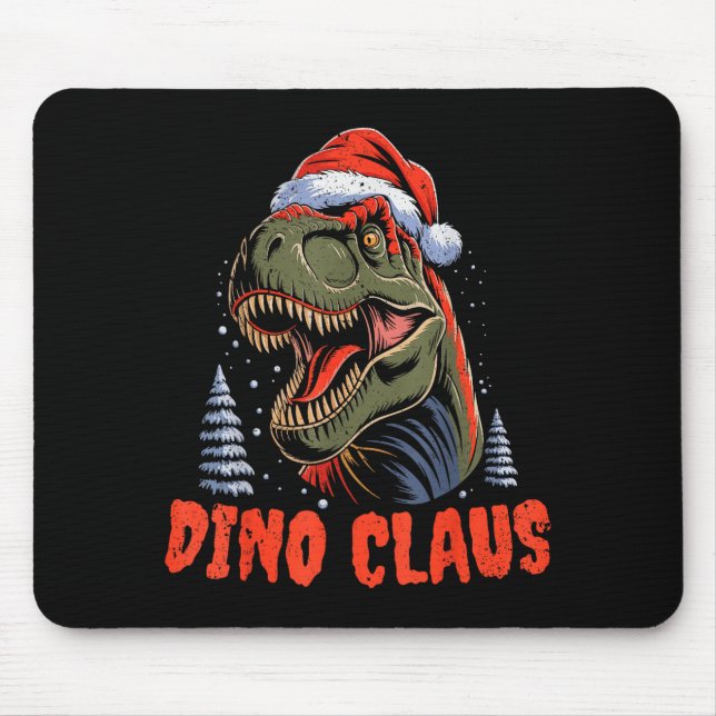 Dinosaur T-rex Christmas Tree Dino Claus Pajamas X Mouse Mat (Front)