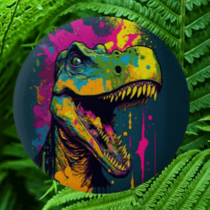 Dinosaur T Rex Colourful 6 Cm Round Badge