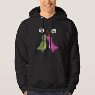 Dinosaur T Rex Couple Hug Me Funny Valentines Day  Hoodie