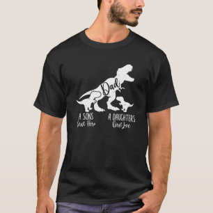 Dinosaur T Rex Dad A Sons First Hero A Daughters F T-Shirt