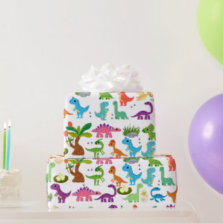 Dinosaur T-Rex Dino Birthday Gift Wrapping Paper