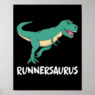 Dinosaur T-rex Dino Funny Exercise Cardio Running  Poster