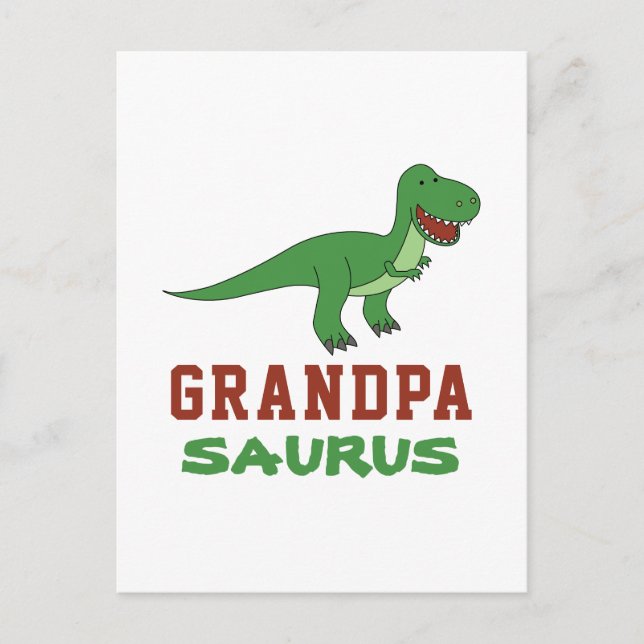 Dinosaur T-Rex Dino Granddad Abuelo Grandpasaurus Postcard (Front)