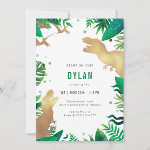 Dinosaur T-Rex Dino Party Kids Birthday Invitation