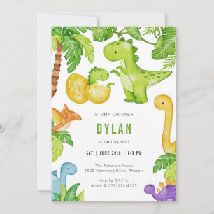 Dinosaur T-Rex Dino Party Kids Birthday Invitation