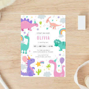 Dinosaur T-Rex Dino Party Kids Birthday Invitation