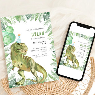 Dinosaur T-Rex Dino Party Kids Birthday Invitation