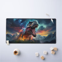 Dinosaur T-Rex Dino Stormy Mountains