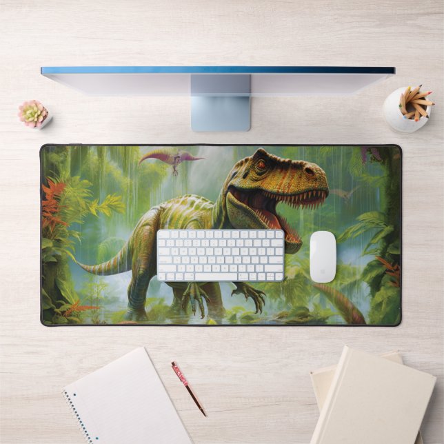 Dinosaur T-Rex Dino Tropical Jungle  Desk Mat (Office 1)