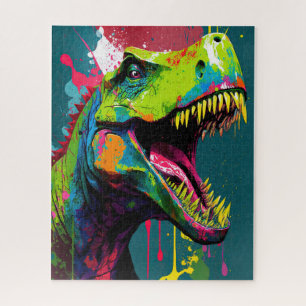 Dinosaur T Rex Green Jurassic Jigsaw Puzzle