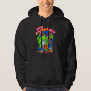 Dinosaur T Rex Halloween Christmas Happy Hallothan Hoodie