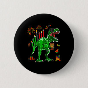 Dinosaur T-rex Happy Kwanzaa Seven Principles Of K 6 Cm Round Badge