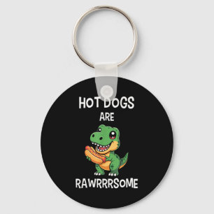 Dinosaur T Rex Hot Dog Shirt Funny Hot Dogs Are Ra Key Ring