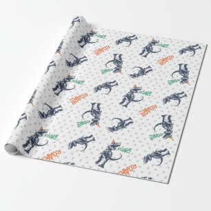 Dinosaur T-Rex in Party Hat Birthday Party Wrapping Paper