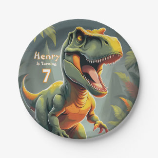 Dinosaur T Rex Jurassic Kid's Birthday Paper Plate