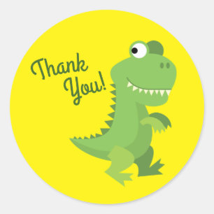 Dinosaur T-rex Kids 1st Birthday Dino Party Classic Round Sticker