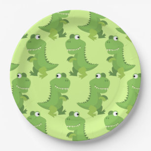 Dinosaur T-rex Kids 1st Birthday Dino Party Paper Plate
