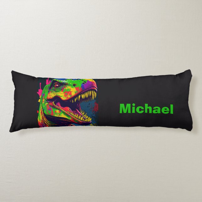 Dinosaur T Rex kids Cute Body Pillow (Front)