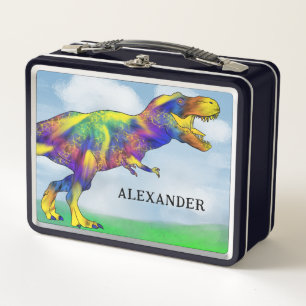 Dinosaur T Rex Kids Personalised  Metal Lunch Box