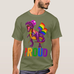 Dinosaur T Rex LGBT Shirt Gay Pride Gift Flag