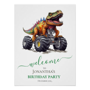 Dinosaur T-Rex Monster Truck,  Poster