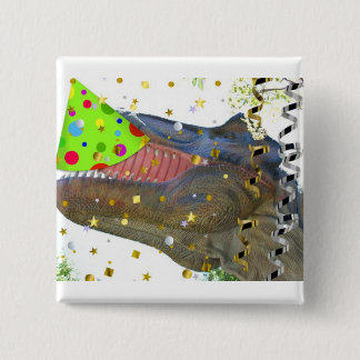 Dinosaur T-Rex Party Animal 15 Cm Square Badge