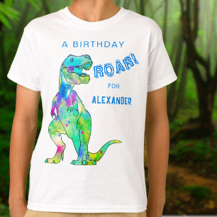 Dinosaur T-Rex Personalised Boys Birthday Party T-Shirt