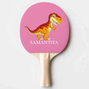 Dinosaur T Rex Pink Girl Ping Pong Paddle