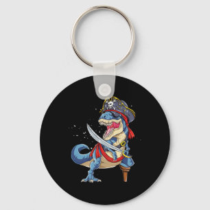 Dinosaur T Rex Pirate Jolly Roger Halloween Funny  Key Ring