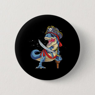 Dinosaur T Rex Pirate Jolly Roger Halloween Gifts  6 Cm Round Badge