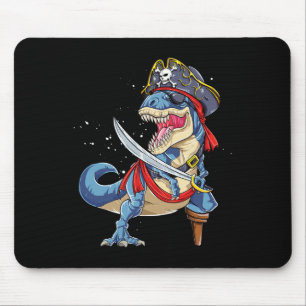 Dinosaur T Rex Pirate Jolly Roger Halloween Gifts Mouse Mat