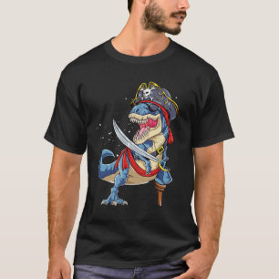 Dinosaur T Rex Pirate Jolly Roger Halloween Gifts T-Shirt