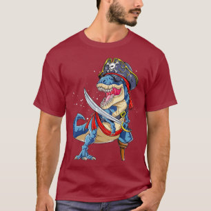 Dinosaur T rex Pirate T shirt Jolly Roger Gifts