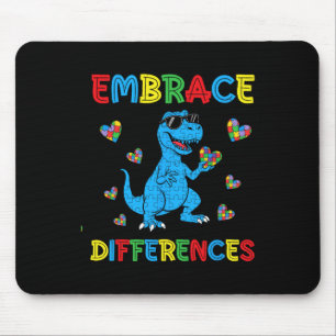 Dinosaur T-rex Puzzle Embrace Differences Autism A Mouse Mat