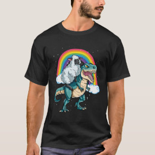 Dinosaur T Rex Rainbow Cloud Sparkles Sheep T-Shirt
