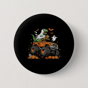 Dinosaur T-rex Riding Monster Truck Halloween Men  6 Cm Round Badge