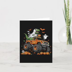 Dinosaur T-rex Riding Monster Truck Halloween Men Card