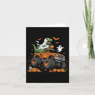 Dinosaur T-rex Riding Monster Truck Halloween Men  Card