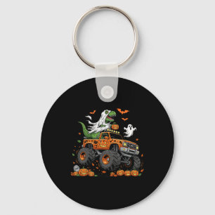 Dinosaur T-rex Riding Monster Truck Halloween Men  Key Ring