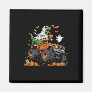 Dinosaur T-rex Riding Monster Truck Halloween Men  Magnet