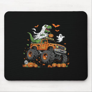 Dinosaur T-rex Riding Monster Truck Halloween Men Mouse Mat