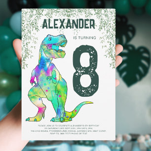 Dinosaur T-Rex Roar Birthday Party Invitation