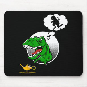 Dinosaur T-rex Short Arms Funny Joke Genie Lamp Mouse Mat