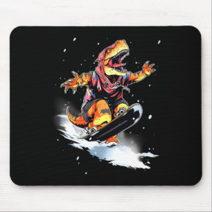 Dinosaur T-rex Snowboard Snowboard Snowboarder Win Mouse Mat