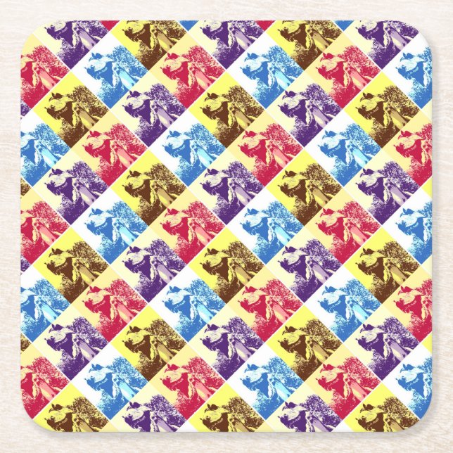Dinosaur T-Rex Square Paper Coaster (Front)