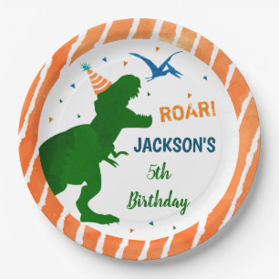 Dinosaur T-rex T Rex Birthday Party Paper Plates