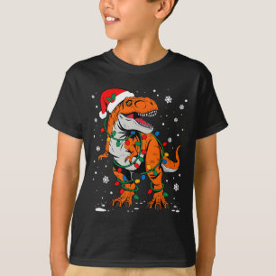 Dinosaur T Rex Tree Christmas Funny Xmas Dino Boys T-Shirt