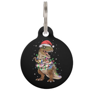 Dinosaur T-rex Tree Christmas Sweater Xmas Dino Pet Tag