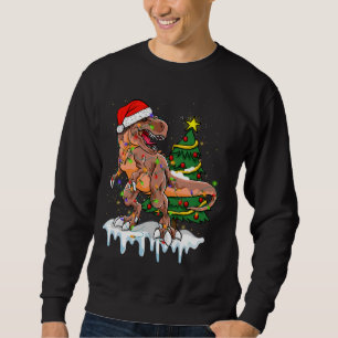 Dinosaur T-rex Tree Christmas Sweater Xmas Pet Din